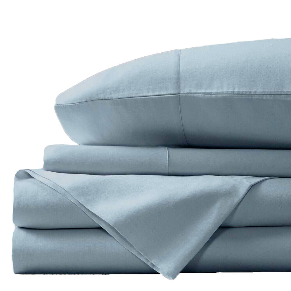 Luxury Bamboo Cotton Sheet Set 400TC Sky | King Bed