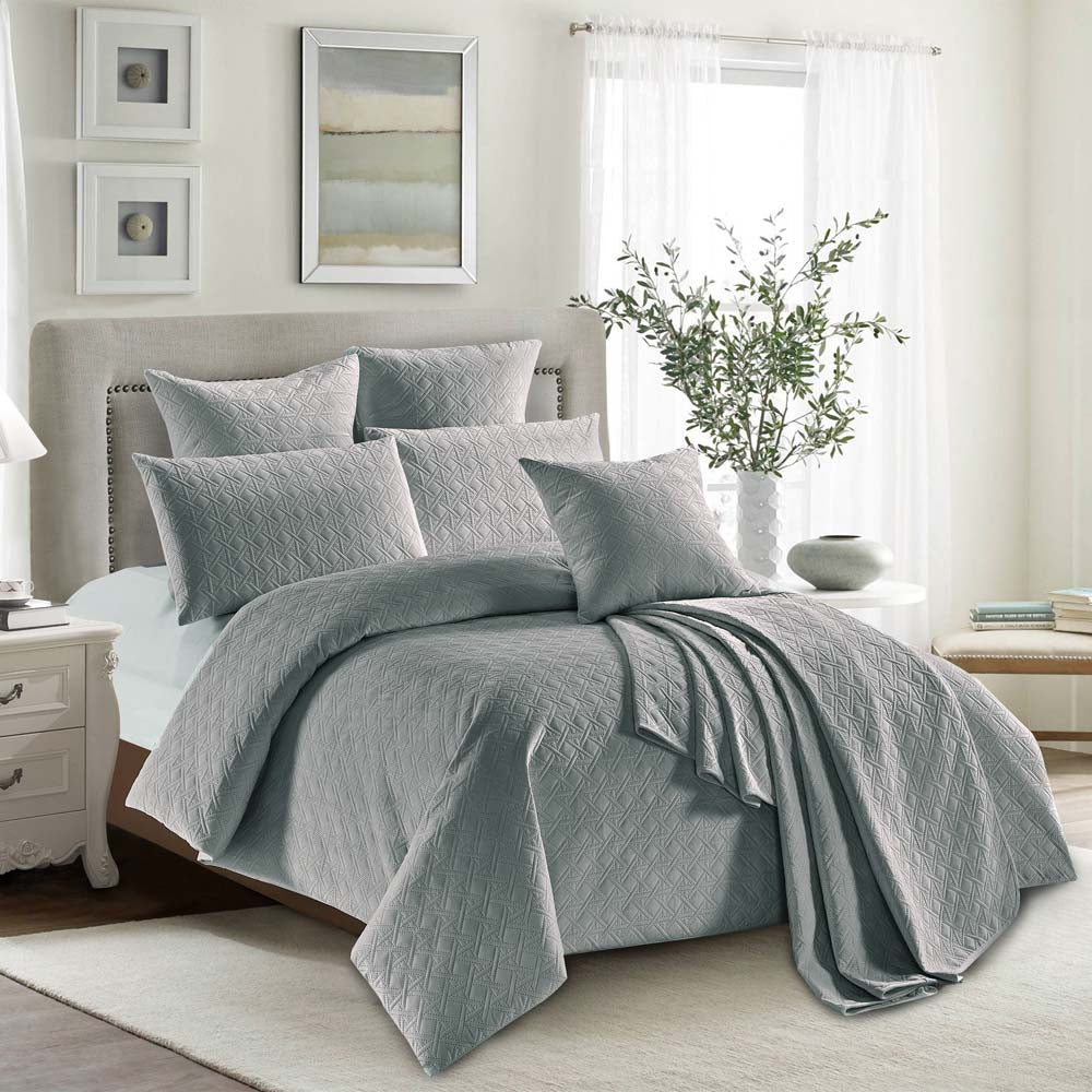 Heavenly Grey Quilt Cover Set | King Bed