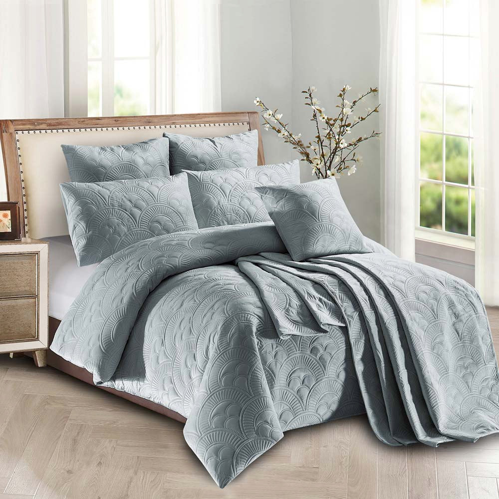 Mystique Grey Quilt Cover Set | Queen Bed