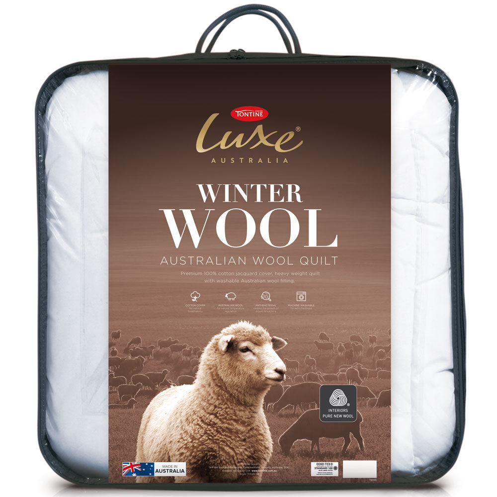 Luxe Australian Wool Winter Quilt / Doona | Single Bed