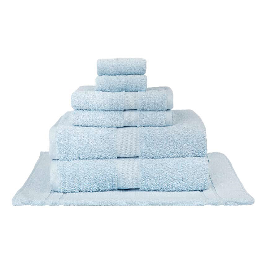 100% Combed Cotton Towels Baby Blue | 7pc Bath Sheet Set