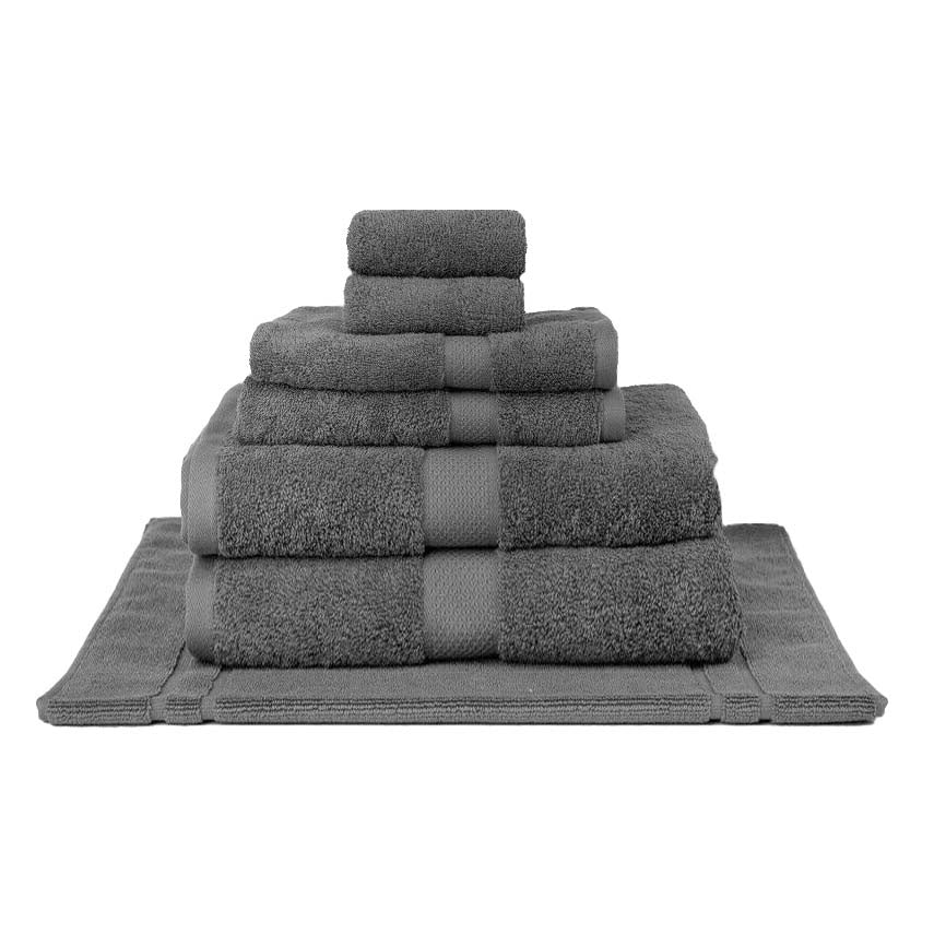 100% Combed Cotton Towels Charcoal | 7pc Bath Sheet Set
