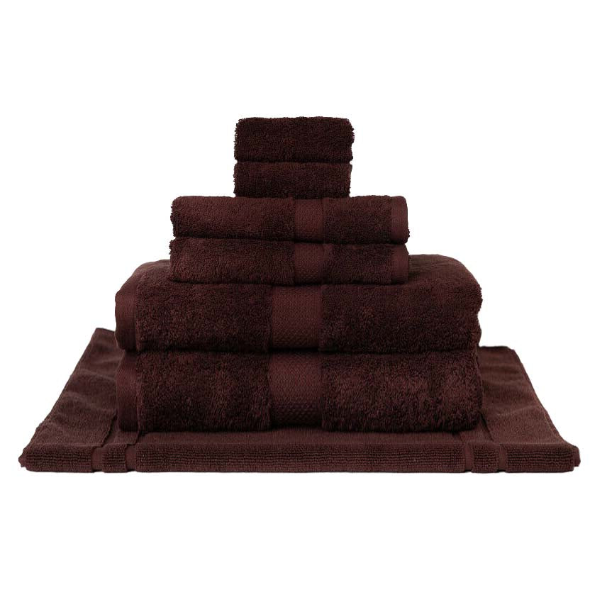 100% Combed Cotton Towels Chocolate | 7pc Bath Sheet Set
