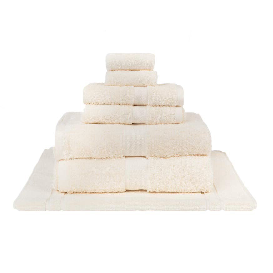 100% Combed Cotton Towels Cream | 7pc Bath Sheet Set