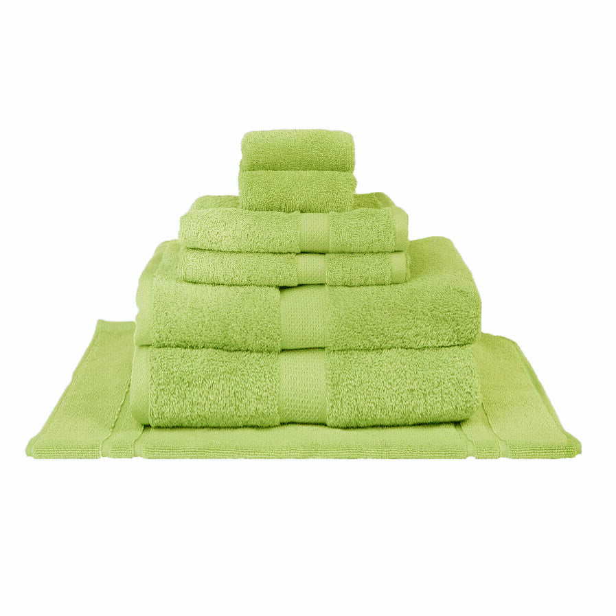 100% Combed Cotton Towels Lime | 7pc Bath Sheet Set