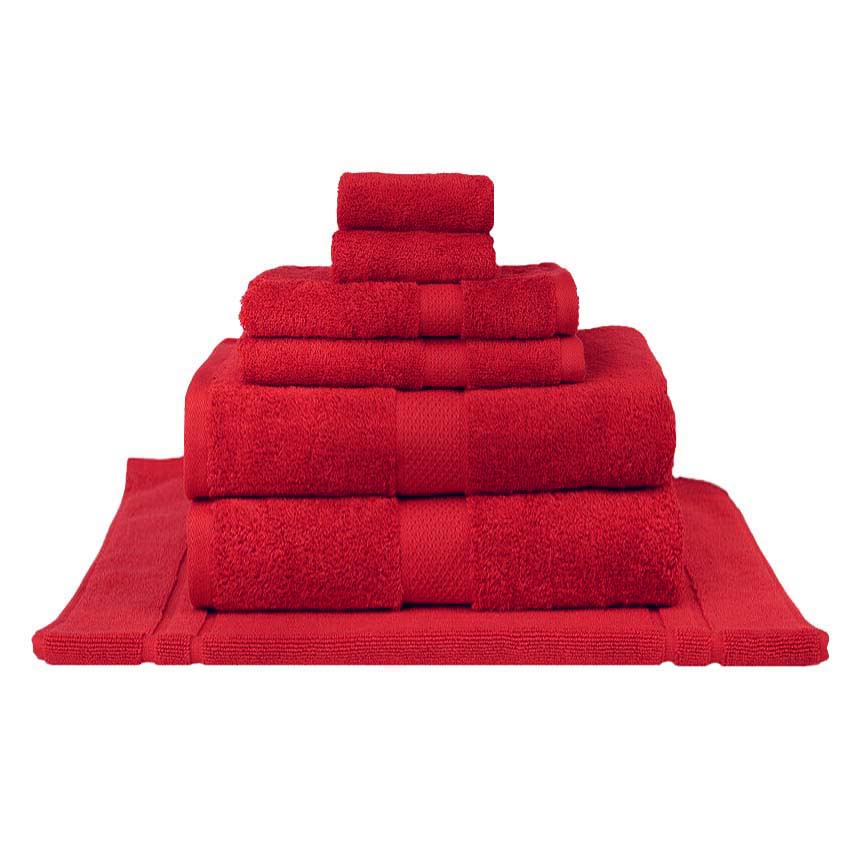 100% Combed Cotton Towels Red | 7pc Bath Sheet Set