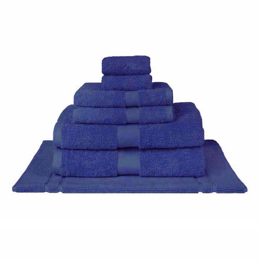100% Combed Cotton Towels Royal Blue | 7pc Bath Sheet Set