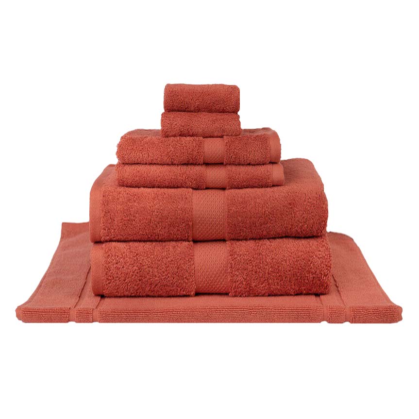 100% Combed Cotton Towels Rust | 7pc Bath Sheet Set