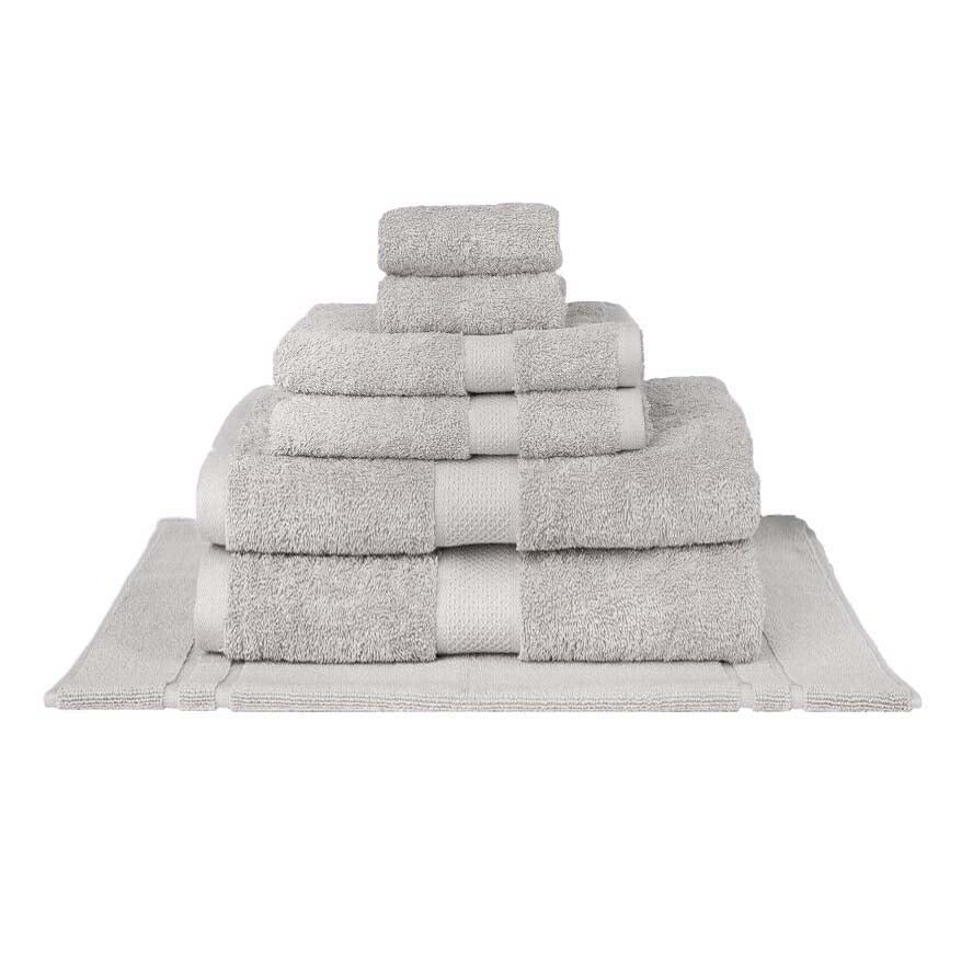 100% Combed Cotton Towels Silver | 7pc Bath Sheet Set