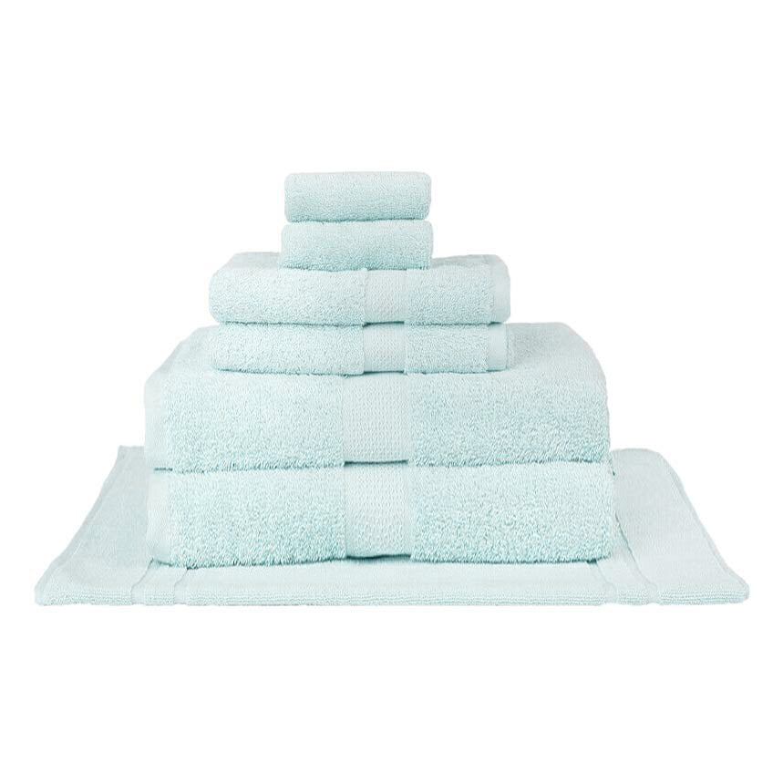 100% Combed Cotton Towels Soft Aqua | 7pc Bath Sheet Set
