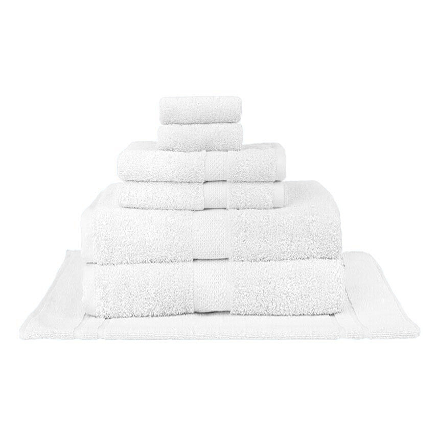 100% Combed Cotton Towels White | 7pc Bath Sheet Set