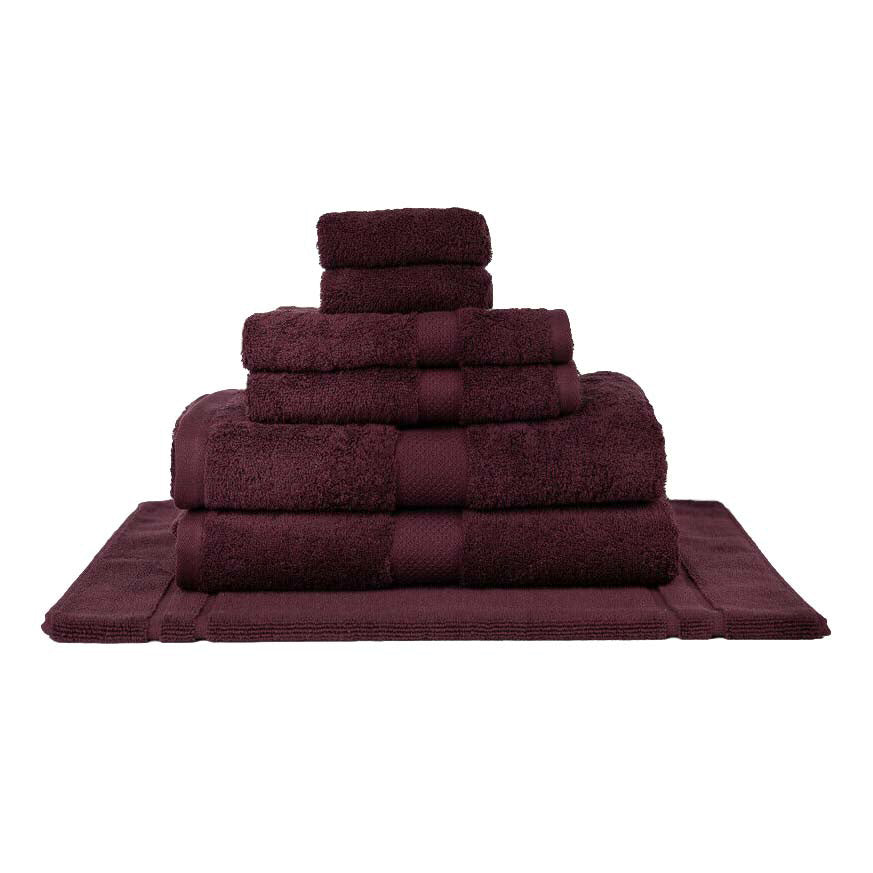 100% Combed Cotton Towels Burgundy | 7pc Bath Towel Set