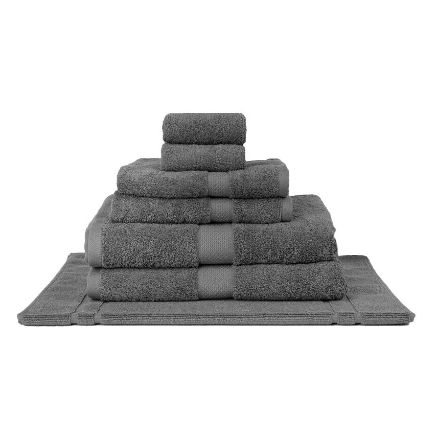 100% Combed Cotton Towels Charcoal | 7pc Bath Towel Set