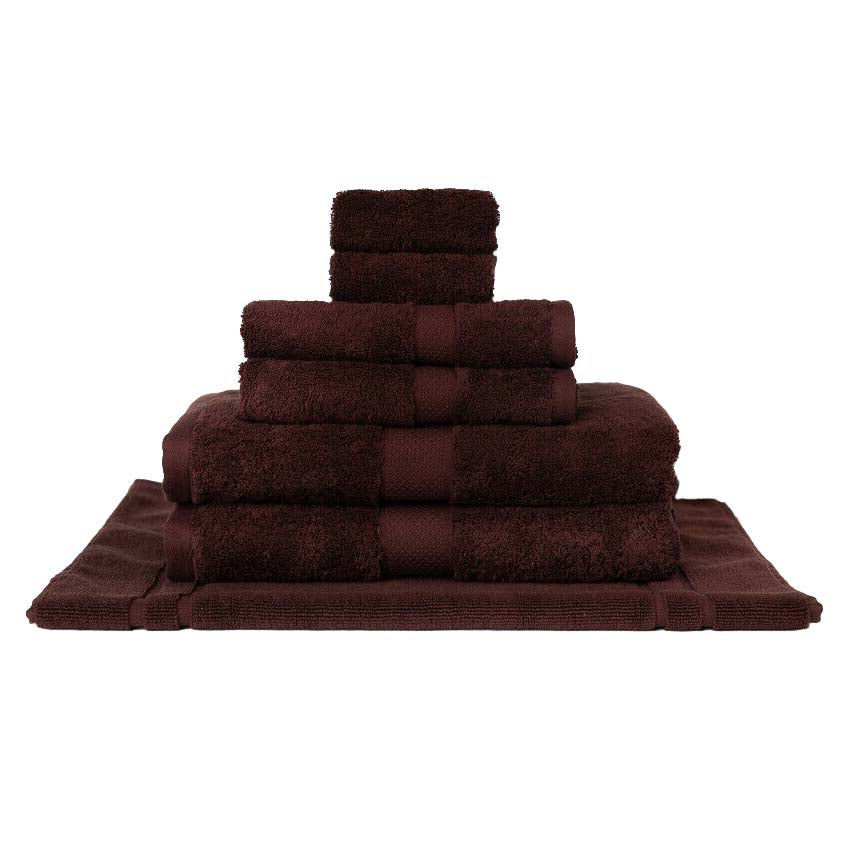 100% Combed Cotton Towels Chocolate | 7pc Bath Towel Set