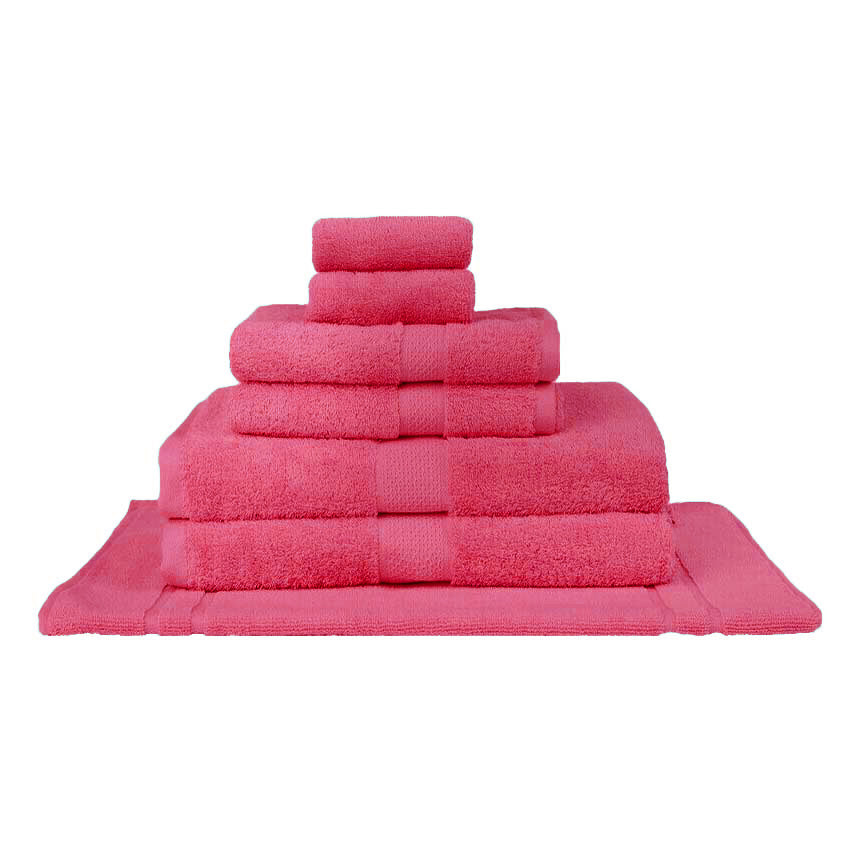 100% Combed Cotton Towels Fuchsia | 7pc Bath Towel Set