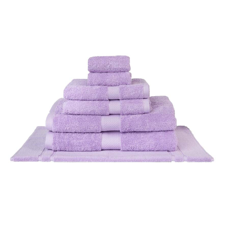 100% Combed Cotton Towels Lilac | 7pc Bath Towel Set