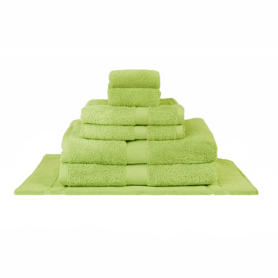 100% Combed Cotton Towels Lime | 7pc Bath Towel Set
