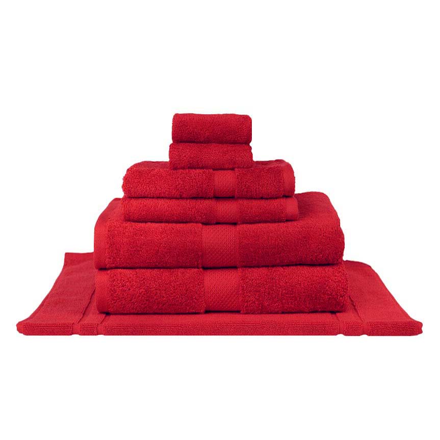 100% Combed Cotton Towels Red | 7pc Bath Towel Set