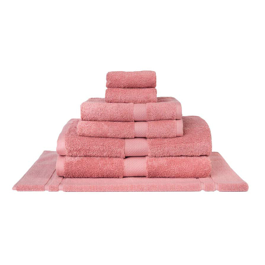100% Combed Cotton Towels Rose Pink | 7pc Bath Towel Set