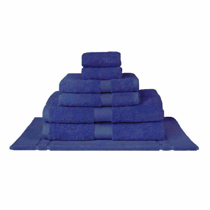 100% Combed Cotton Towels Royal Blue | 7pc Bath Towel Set