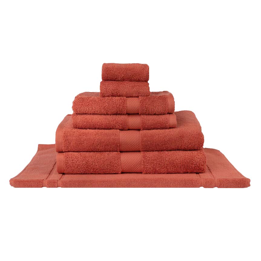 100% Combed Cotton Towels Rust | 7pc Bath Towel Set
