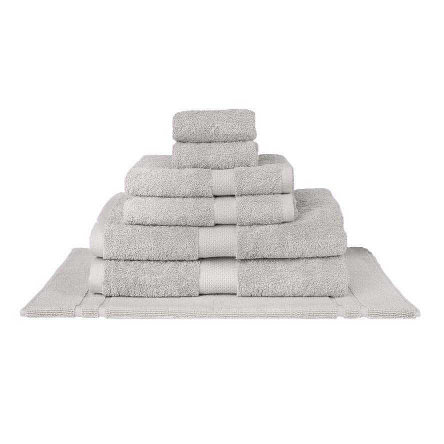 100% Combed Cotton Towels Silver | 7pc Bath Towel Set