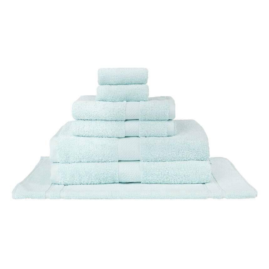 100% Combed Cotton Towels Soft Aqua | 7pc Bath Towel Set