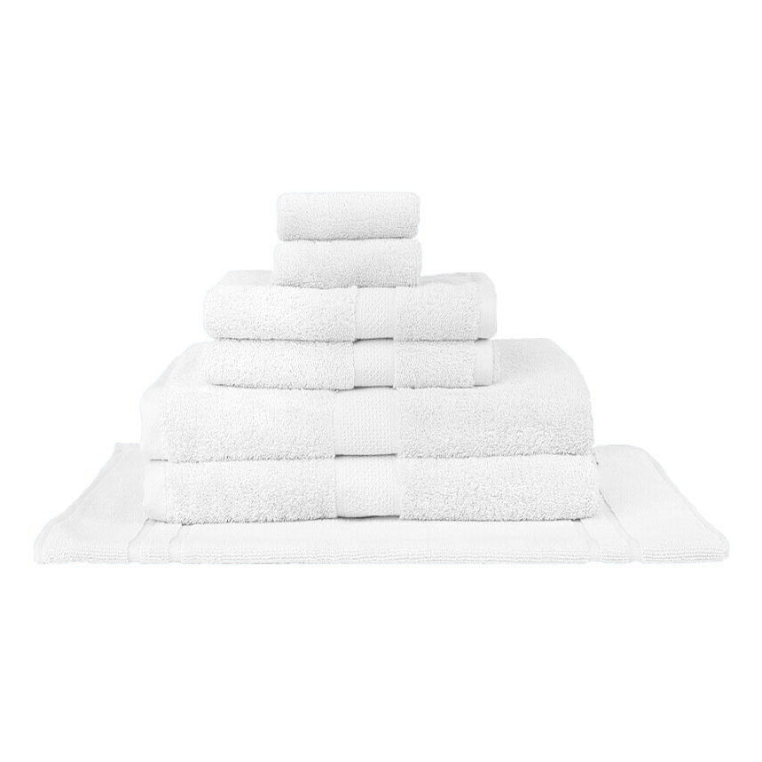 100% Combed Cotton Towels White | 7pc Bath Towel Set