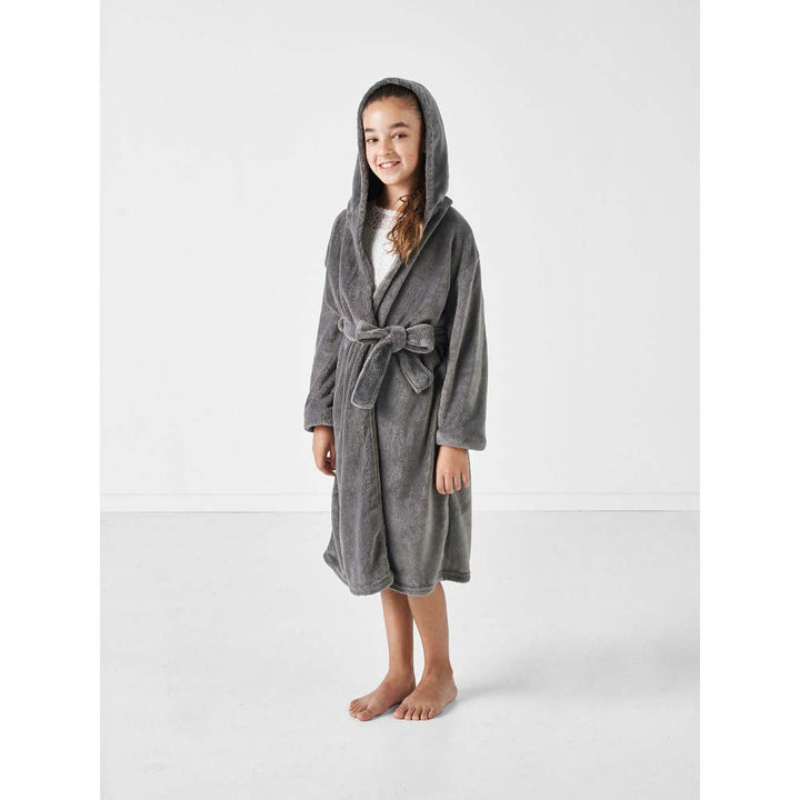 Plush Kids Bathrobe Charcoal | Kids Medium Size 6