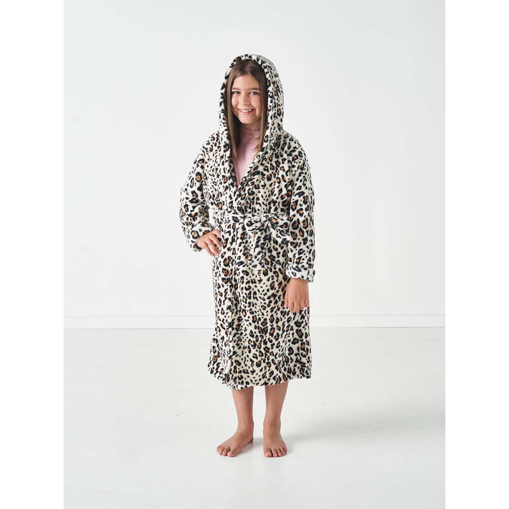 Plush Kids Bathrobe Leopard | Kids Medium Size 6