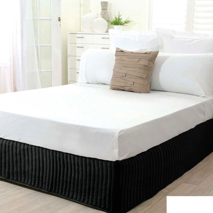 Black Quilted Valance | King Single Bed