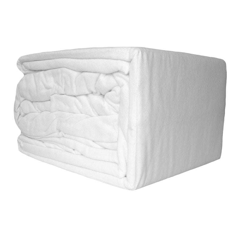 100% Egyptian Cotton Flannelette Sheet Set White | Single Bed