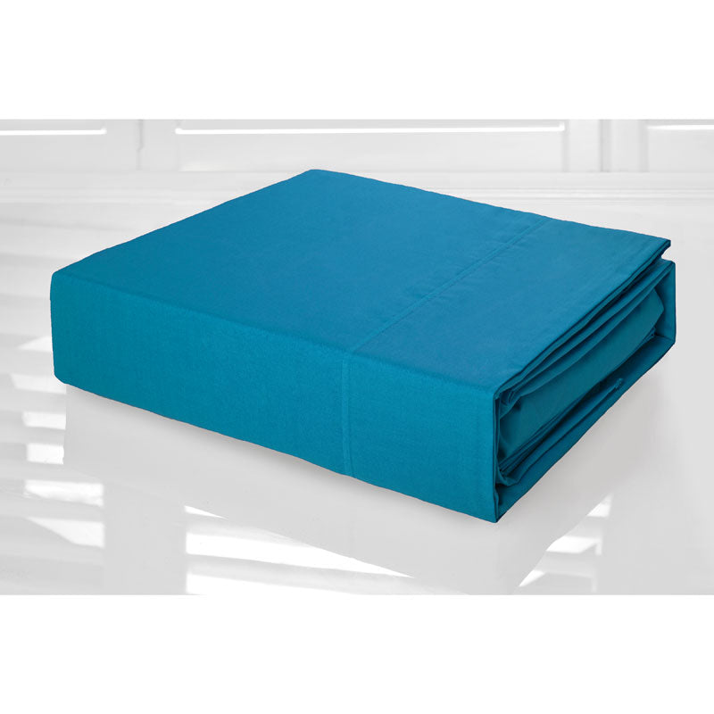 Bright Aqua Sheet Set 225TC Easy Care Percale | King Bed