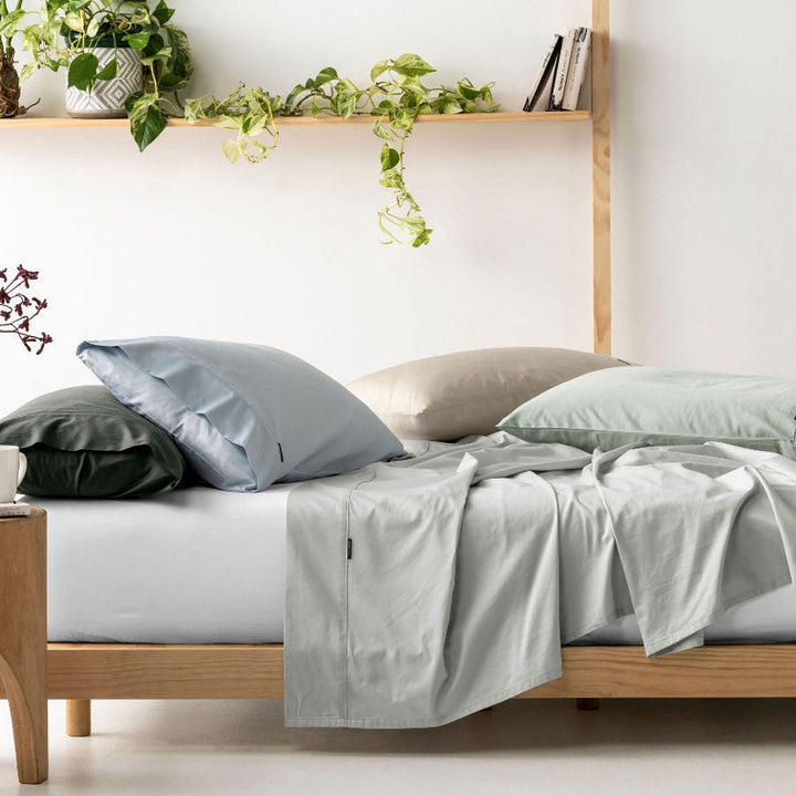 Augusta 100% Cotton Flat Sheet 500TC Taupe | Queen Bed