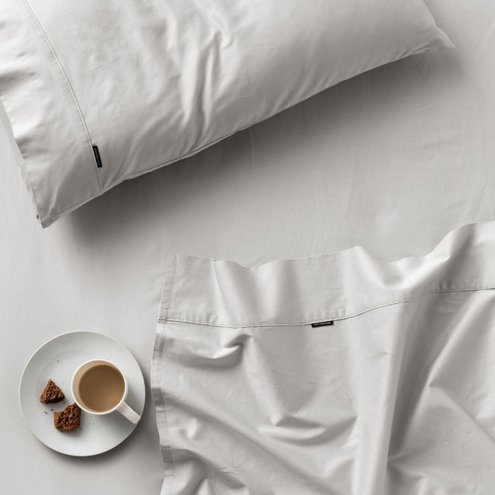 Augusta 100% Cotton Sheet Set 500TC Grey | Super King 50cm