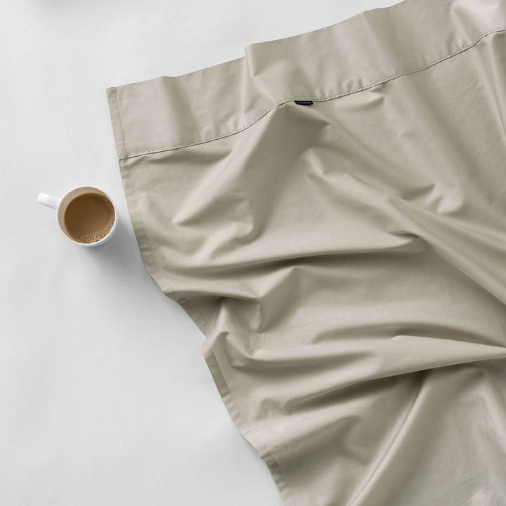 Augusta 100% Cotton Flat Sheet 500TC Taupe | Queen Bed
