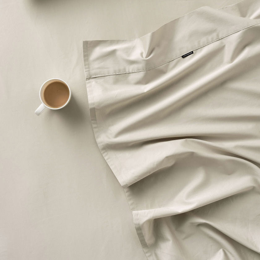 Augusta 100% Cotton Fitted Sheet 500TC Taupe | Queen Bed 50cm