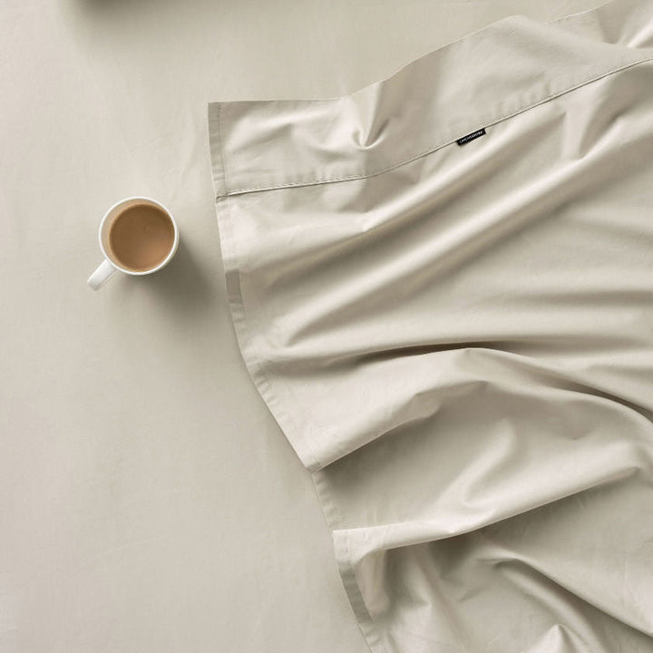 Augusta 100% Cotton Fitted Sheet 500TC Taupe | Queen Bed 50cm