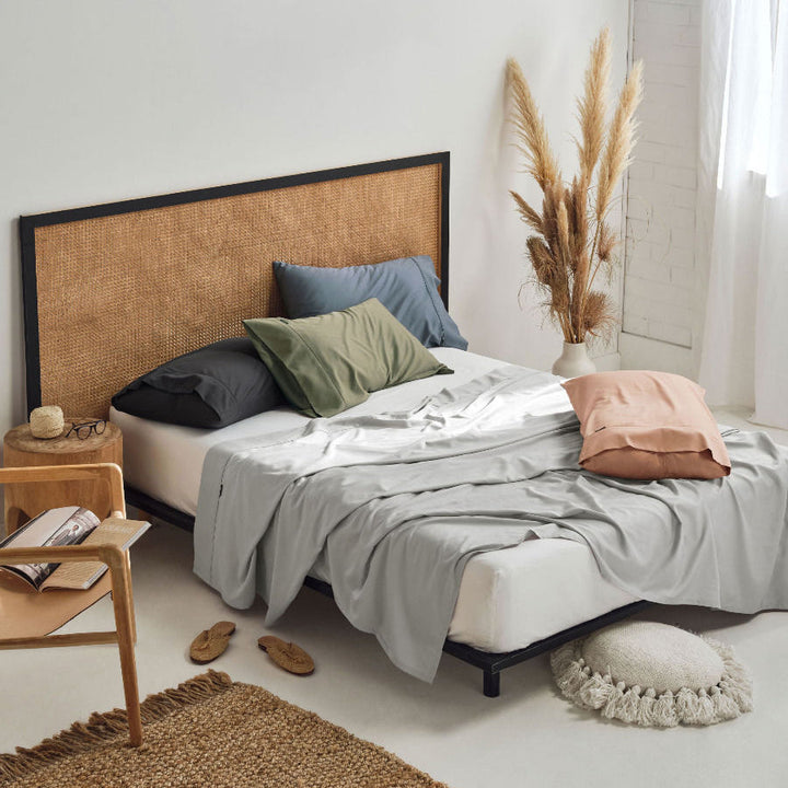Nara Silver 400TC Bamboo Cotton Sheet Set | Double Bed 50cm