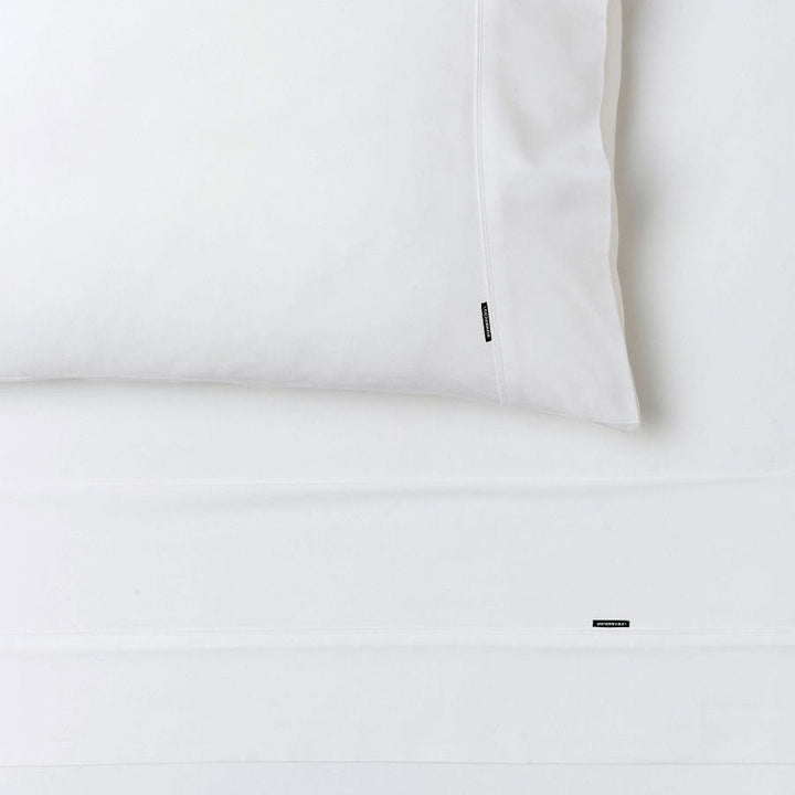 Nara White 400TC Bamboo Cotton Sheet Set | Super King 50cm