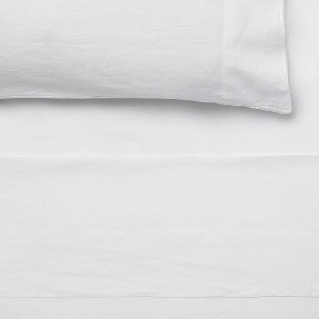 Nimes White Linen Sheet Set | Queen Bed 50cm