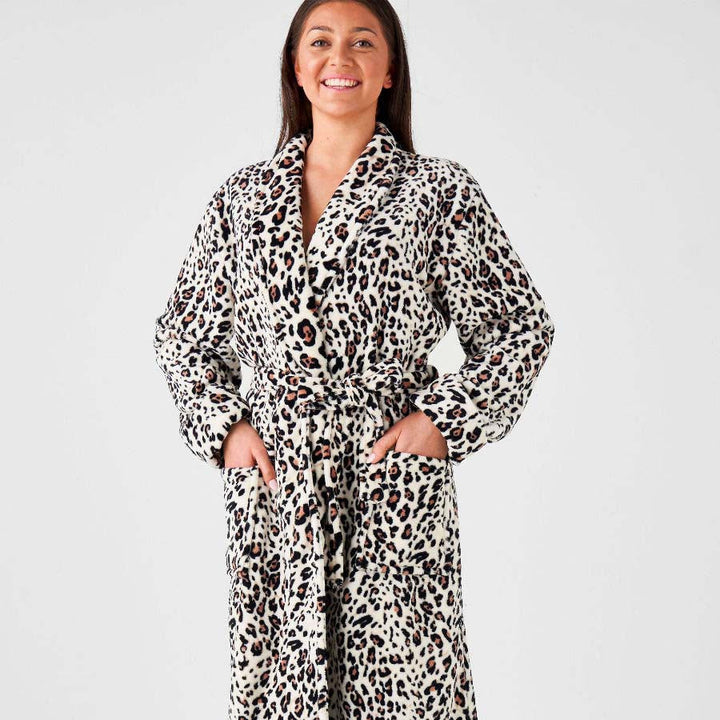 Plush Bathrobe Leopard | One Size Fits Most