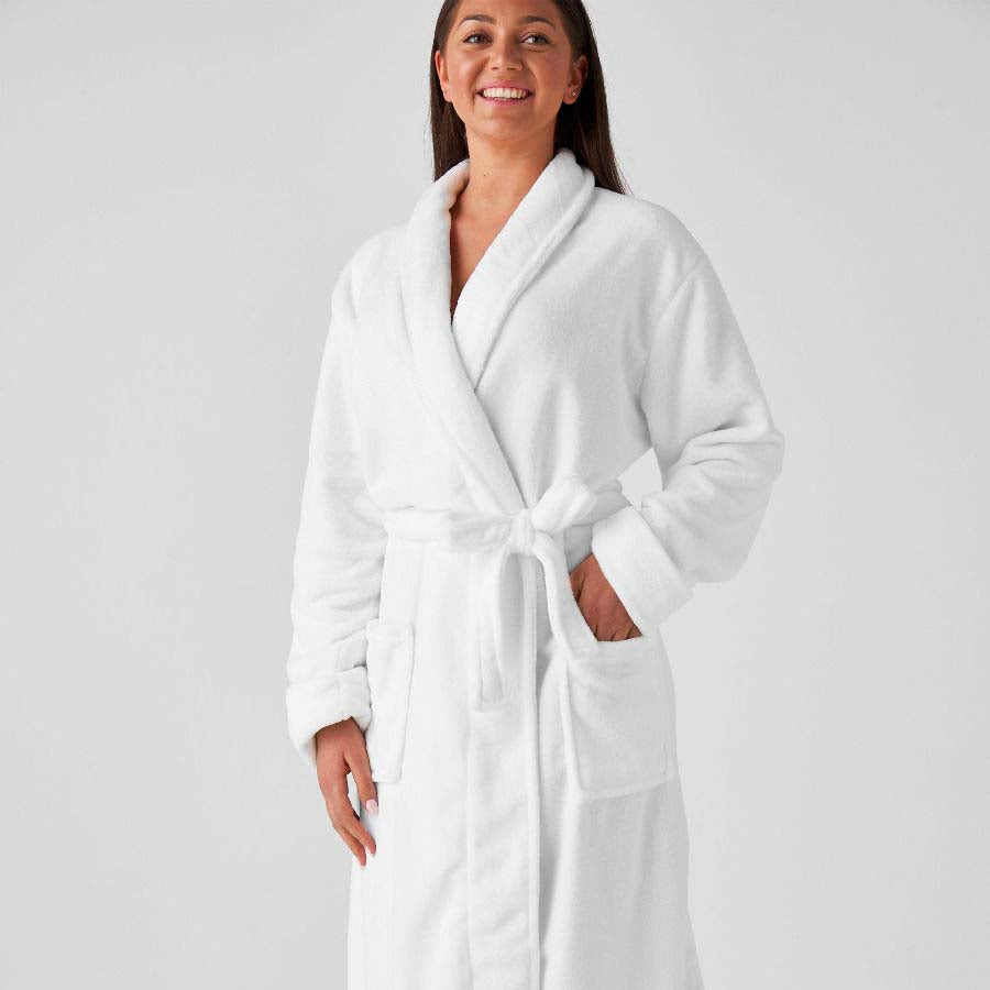 Plush Bathrobe White | One Size Fits Most