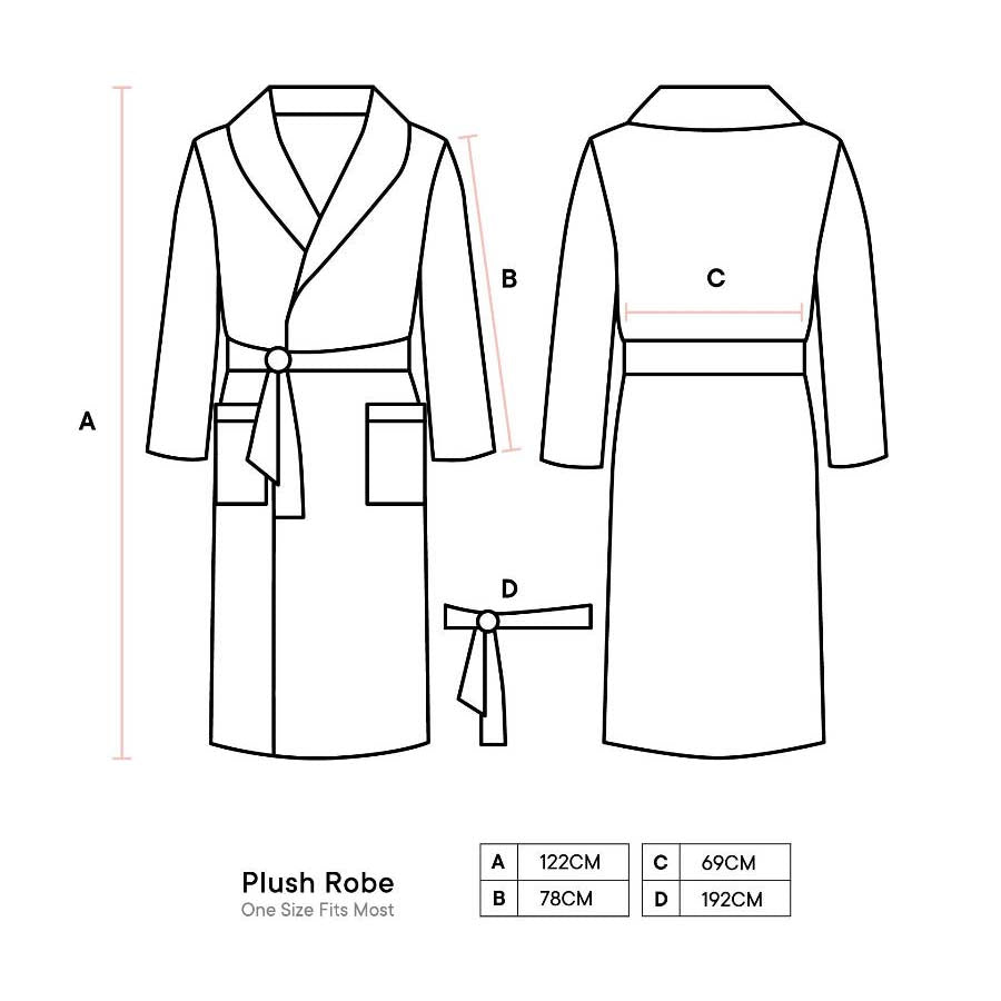 Plush Bathrobe Charcoal | One Size Fits Most