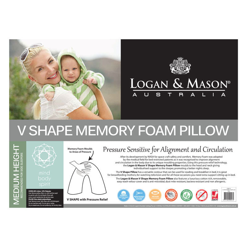 V Shaped Tri Memory Foam Pillow