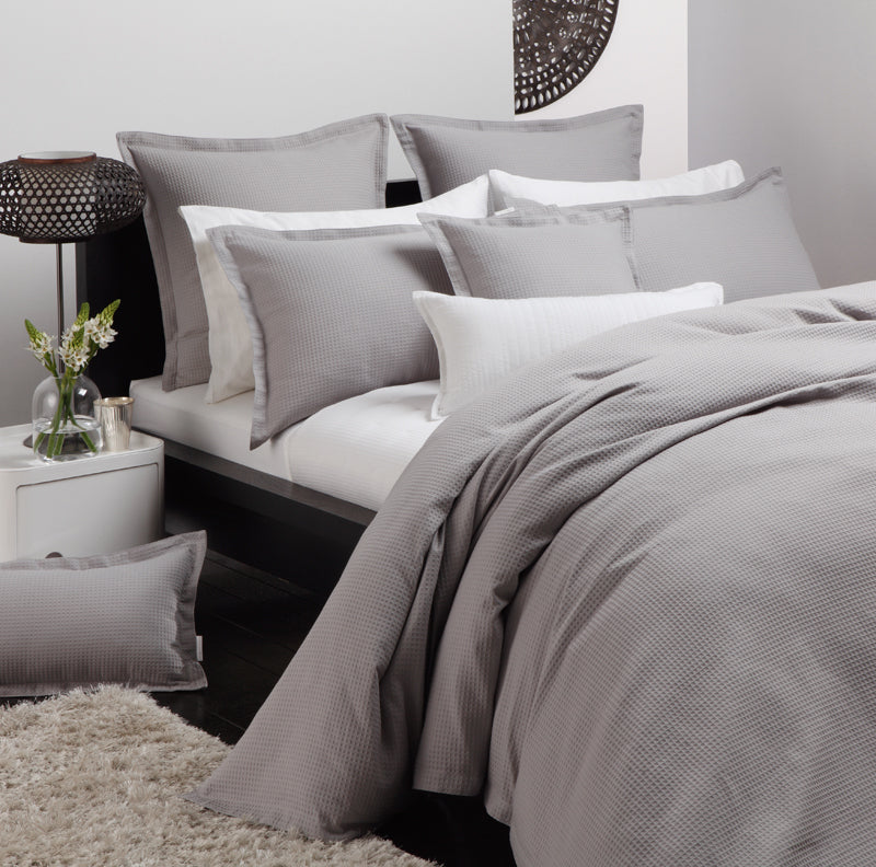 Ascot Pewter Quilt Cover Set | King Bed