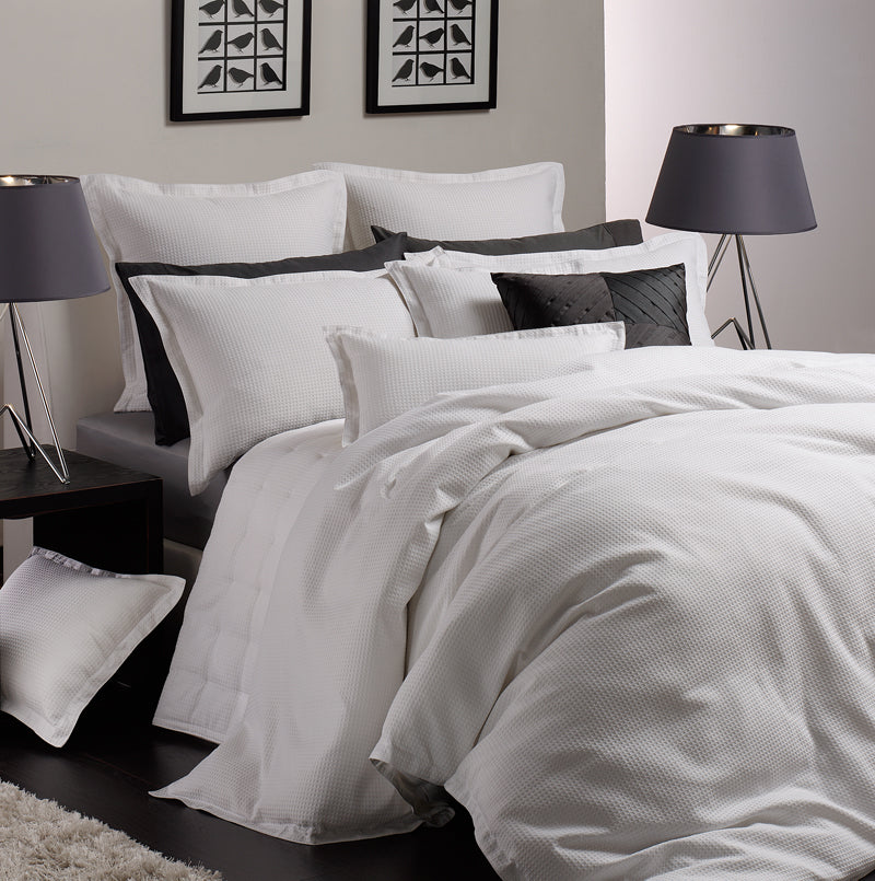 Ascot White Quilt Cover Set | Queen Bed