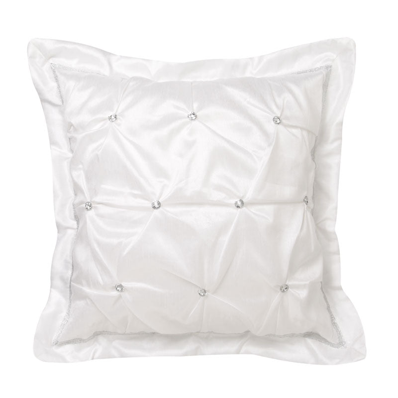 Francesca White Square Filled Cushion