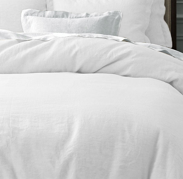 Doux 100% Linen White Quilt Cover Set | King Bed